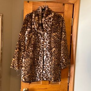 NWOT Leopard Faux Coat